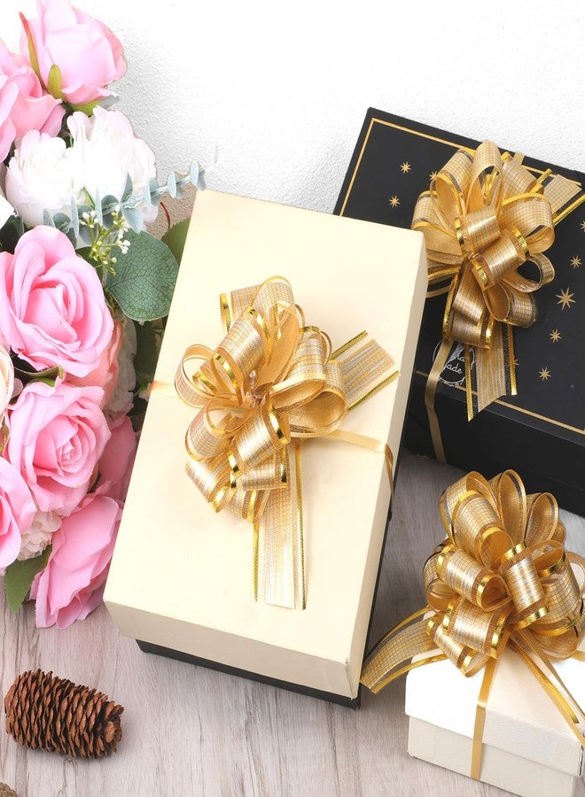 Zelphvt 40 Pcs Large Wrapping Pull Bows Gold Ribbon Pull Bows for Gift Wrapping, Gift Wrap Bows for Valentine's Day Christmas Birthday Gift Decorations(Gold) - Image 5